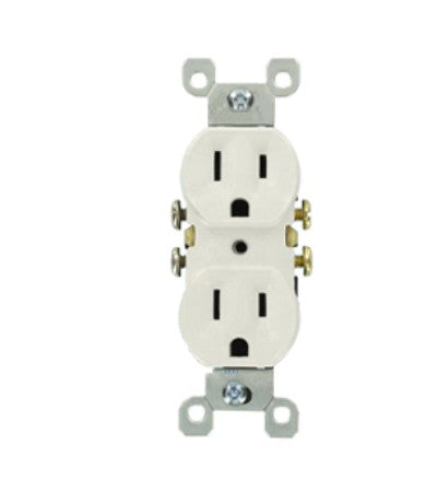 DR15-WH-DUPLEX RECEPTACLE, RATED 15A-125V WHITE
