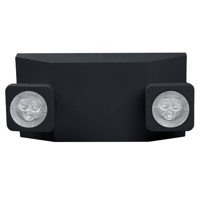 Dual head black emergency light