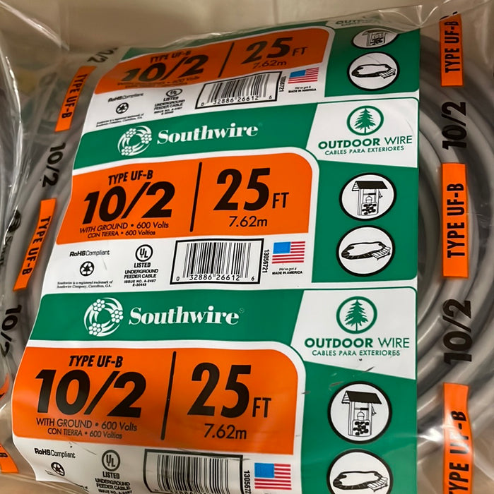 Southwire 10/2 UFB W/Ground - 25'