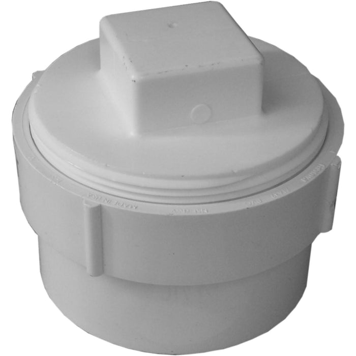 Charlotte Pipe PVC Fitting Cleanout Adapter w/ Threaded Plug - 3"