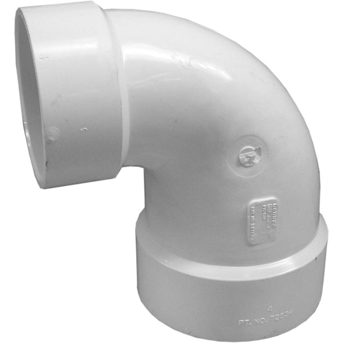 Charlotte Pipe DWV Accesorio de codo reductor de curvatura para armario de PVC H x H - 3" x 4"