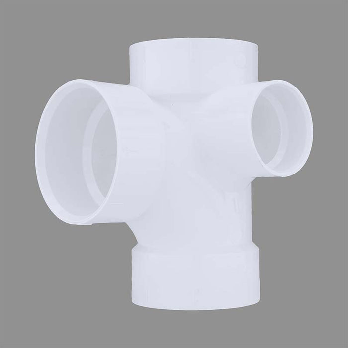 Camiseta sanitaria de PVC Charlotte Pipe DWV con entrada derecha - 3"x3"x3"x2"