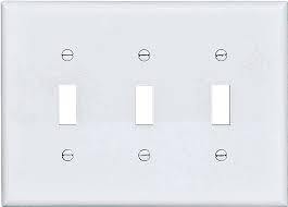 Eaton 3-Gang Toggle Wallplate - White