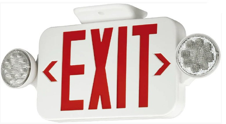 RED EMERGENCY EXIT SIGN with battery backup